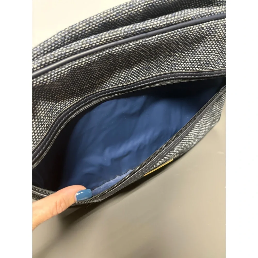VTG Fifth Avenue‎ Blue Tweed Carry On Travel Bag Duffel Shoulder Luggage 14